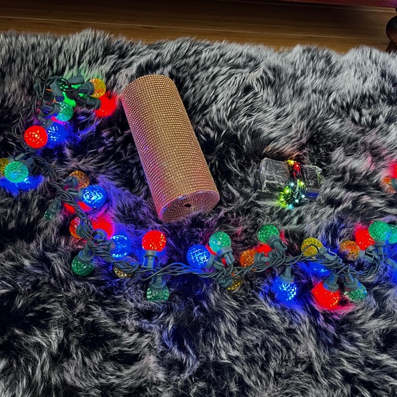 Holiday lighting bundle Christmas glitter candle holder & string lights - Picture 4 of 12